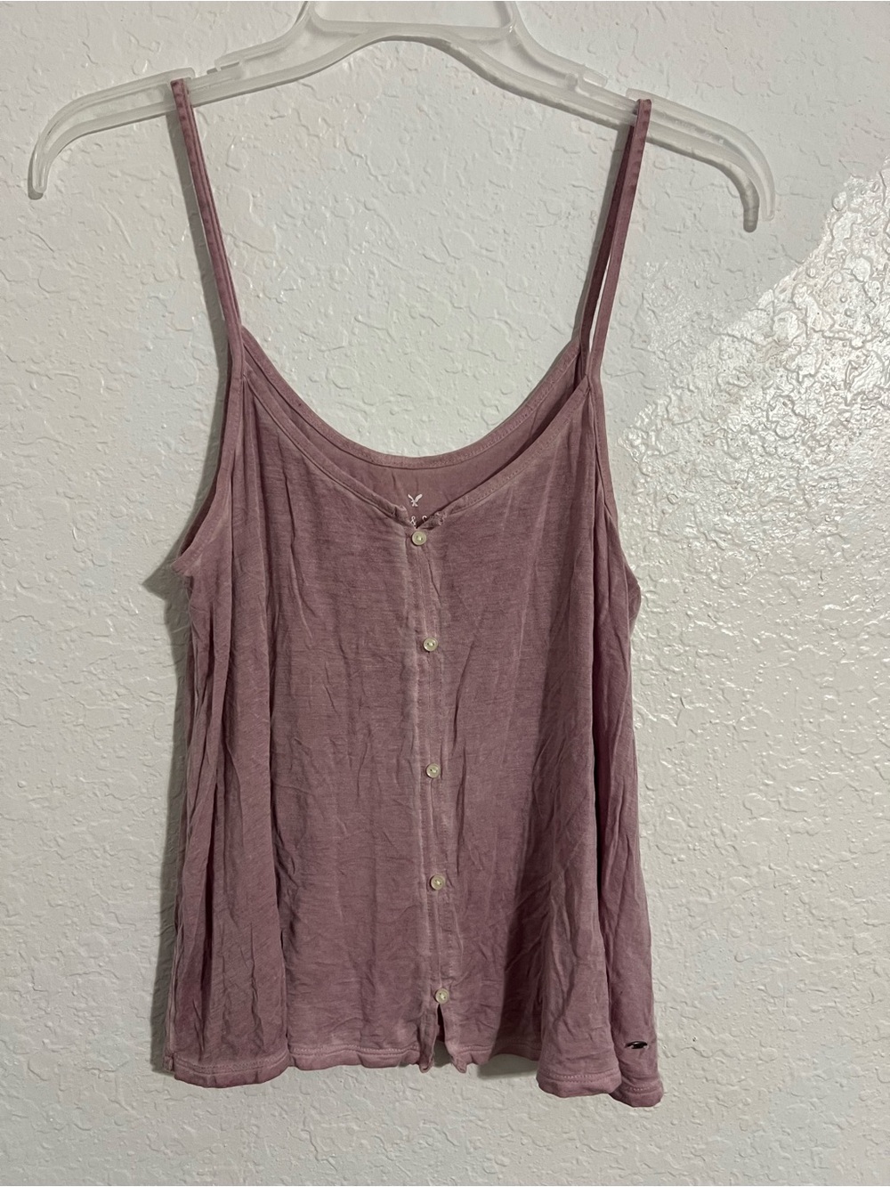 American eagle  Women Pink Tank Top Spaghetti Straps Button Front Size S # 850